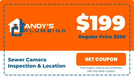 Andy's Plumbing sewer camera inspection and location coupon